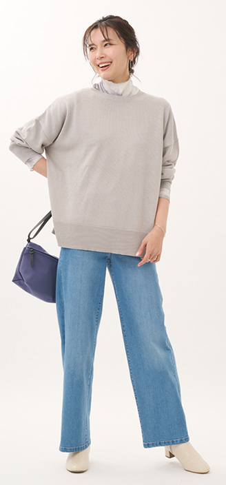 クルーネックニットチュニック