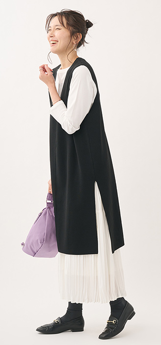 タフニットVネックロングベスト