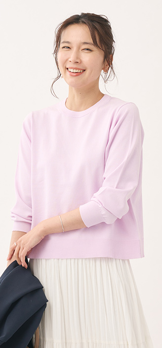 ベーシッククルーネックニットトップス