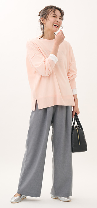 クルーネックニットチュニック