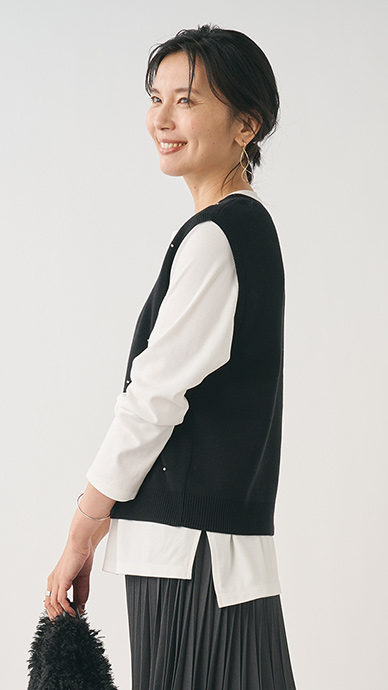 ビジューニットベスト