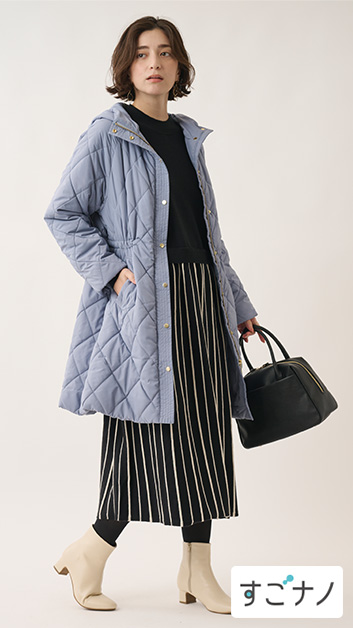 【すごナノ撥水】フーディーキルトコート