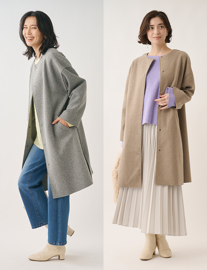 ウールライクガウンコート