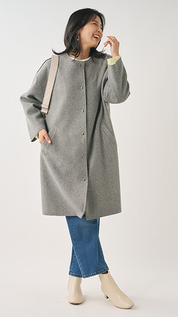 ウールライクガウンコート