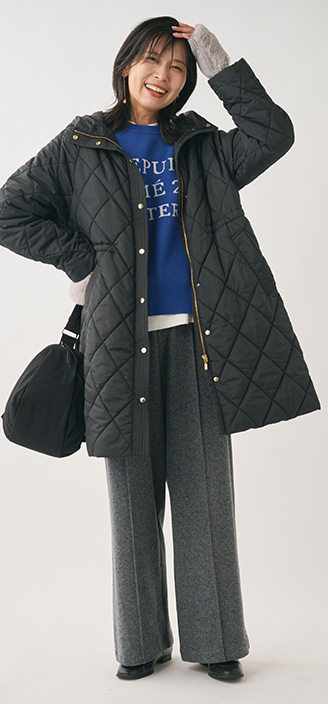 【すごナノ撥水】フーディーキルトコート