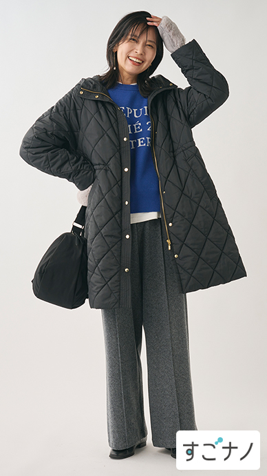 【すごナノ撥水】フーディーキルトコート