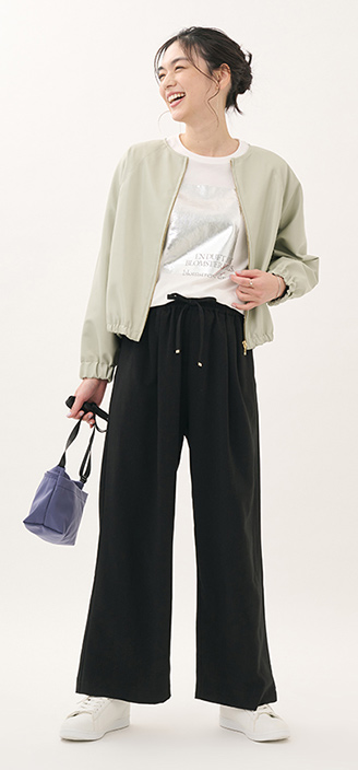 ドルマン合皮ブルゾン