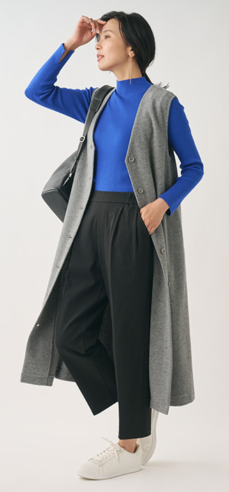 美ストレッチ裏起毛テーパードパンツ