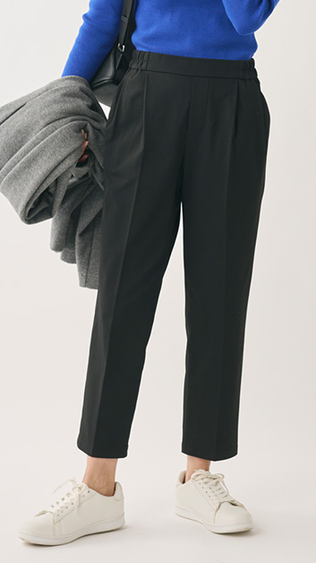 美ストレッチ裏起毛テーパードパンツ