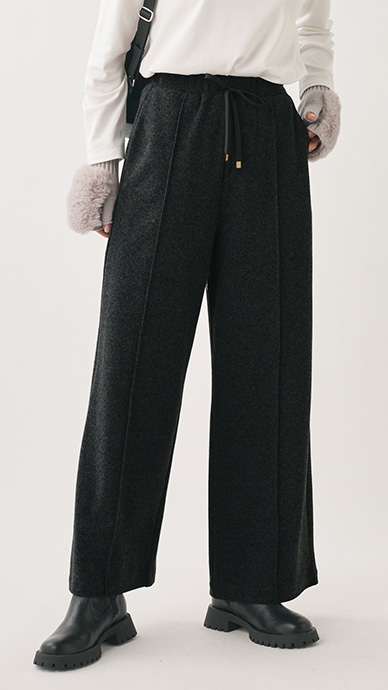 起毛ジャージーセンターシームワイドパンツ