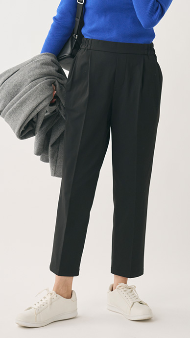 美ストレッチ裏起毛テーパードパンツ