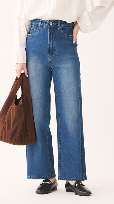 美ストレッチ裏起毛テーパードパンツ