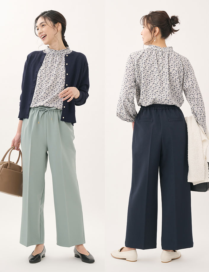 【すごナノ撥水】イージーワイドパンツ