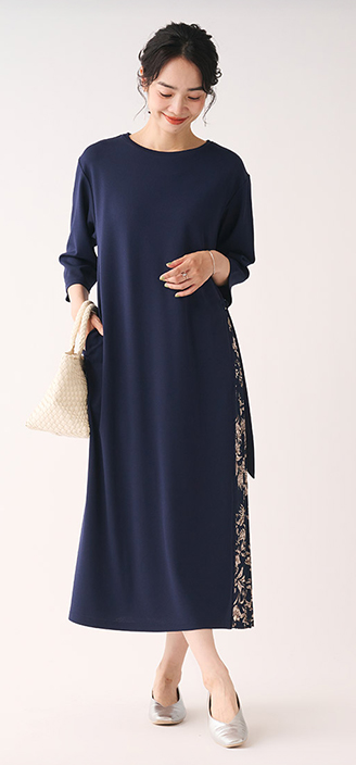 サイドプリーツポンチワンピース