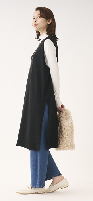 ロングニットベスト