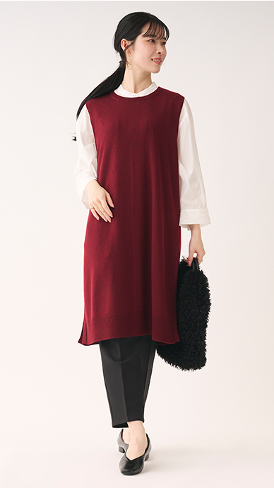 ロングニットベスト