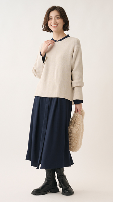 デザインタックシャツワンピース