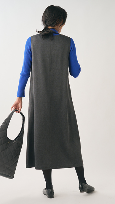 ハーフジップジャンパースカート