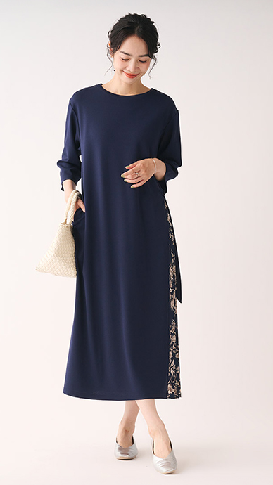 サイドプリーツポンチワンピース