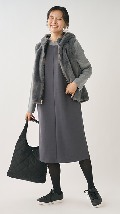 ニットコンビダンボールワンピース