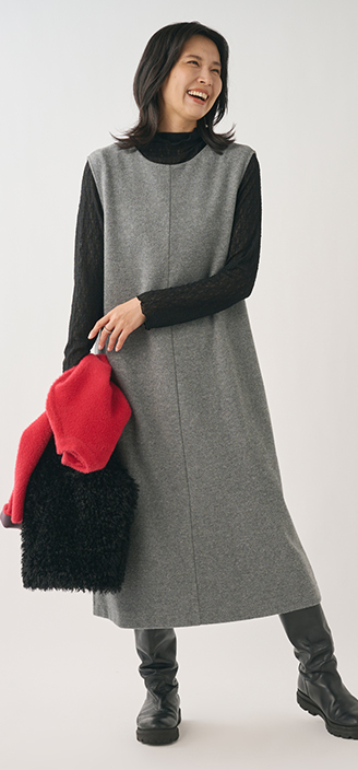 起毛ジャージー2WAYジャンパースカート