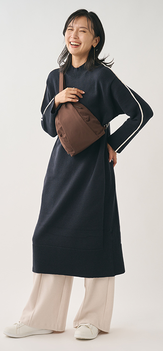 タフニット配色ワンピース