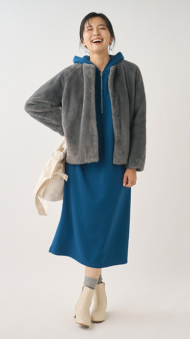 ニットコンビダンボールワンピース