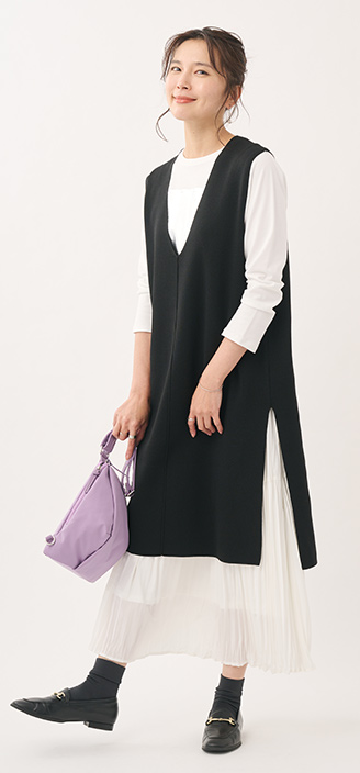 タフニットVネックロングベスト