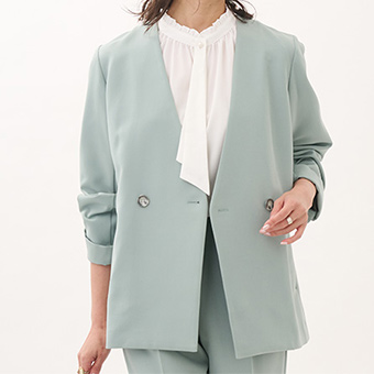 【すごナノ撥水】ノーカラージャケット￥8,990（税込￥9,889）