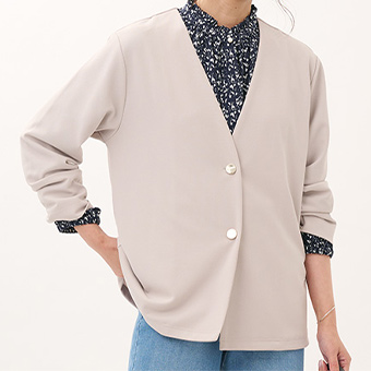 【すごナノ撥水】ジョーゼットポンチジャケットカーデ￥4,990（税込￥5,489）