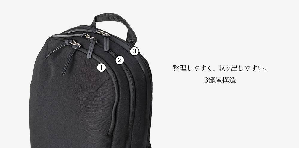 整理しやすく、取り出しやすい。3部屋構造 