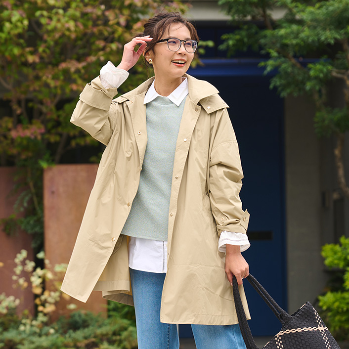 晴雨兼用UVカットステンカラーコート