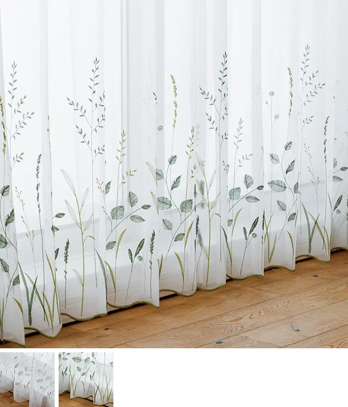 風そよぐ裾刺繍リーフ