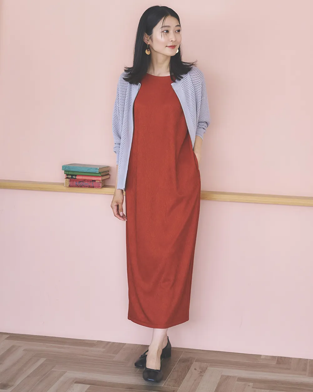 メッシュニットZIPカーディガン