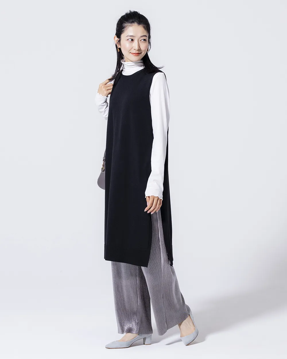 ロングニットベスト