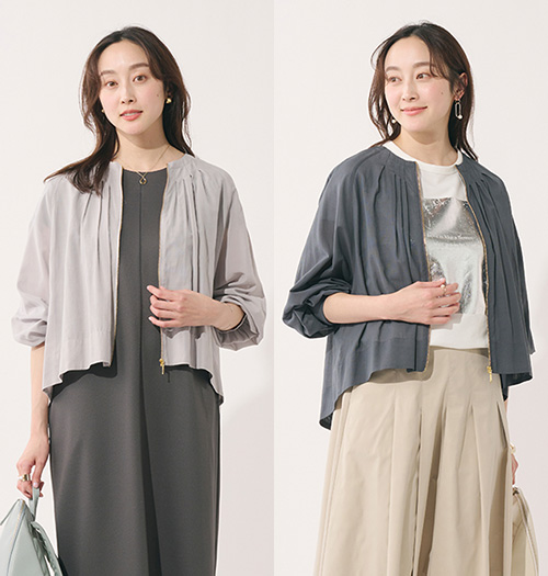 タックシアーブルゾン¥6,990（税込 ¥7,689）カラー：グレー、ベージュ、ライム
