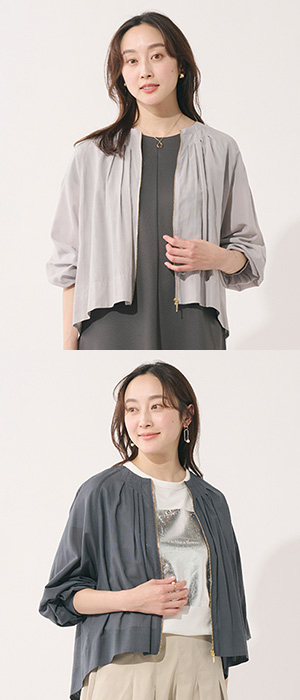 タックシアーブルゾン¥6,990（税込 ¥7,689）カラー：グレー、ベージュ、ライム