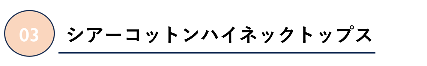 シアーコットンハイネックトップス