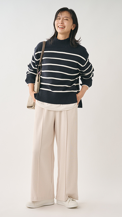 タフニットハイネックトップス