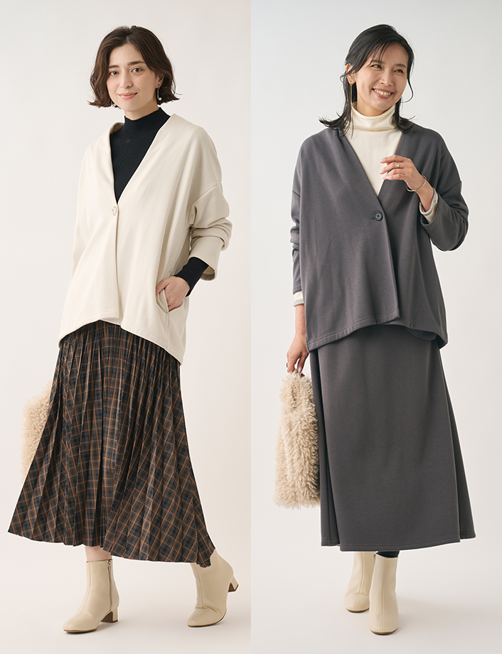 裏シャギーガウンカーディガン