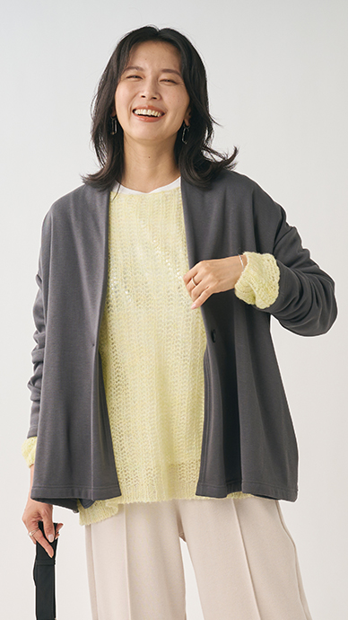裏シャギーガウンカーディガン