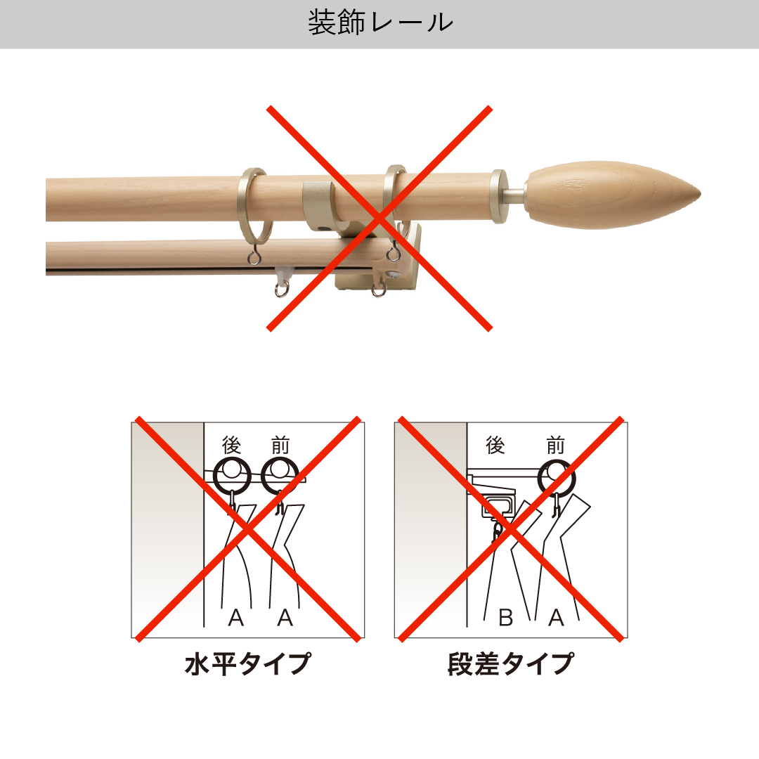 装飾レール取付不可